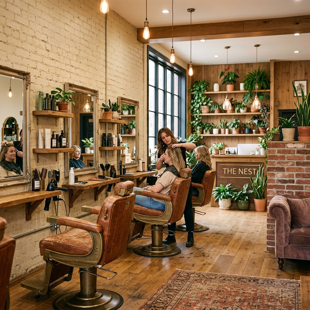Empire Owl hair salon styling session
